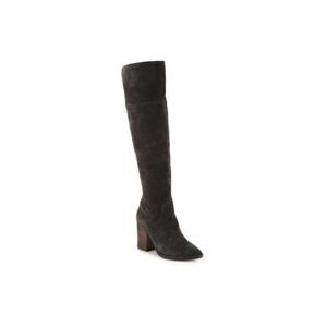 Steve Madden Womens Dark Gray Saudy Suede Over-the-Knee Boots Size 10M
